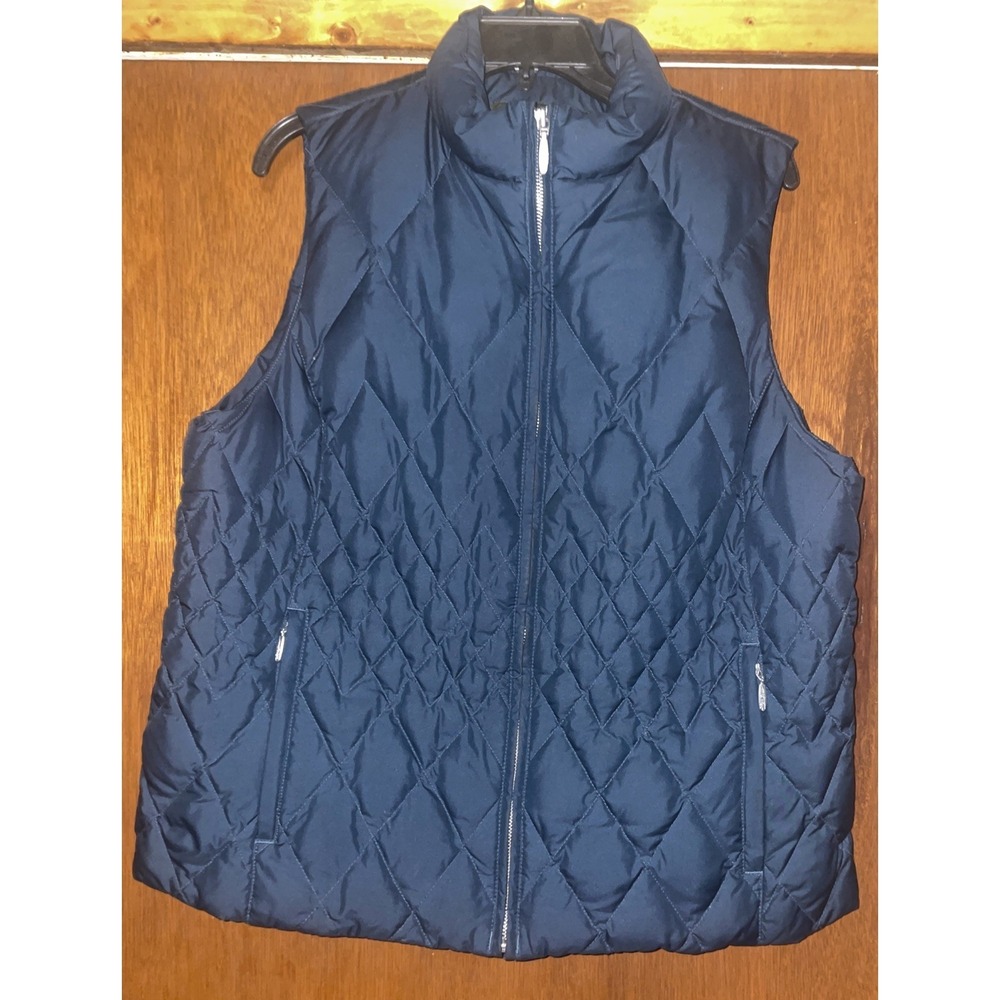Eddie Bauer Women's  Premium Goose Down Vest Navy Size 1X